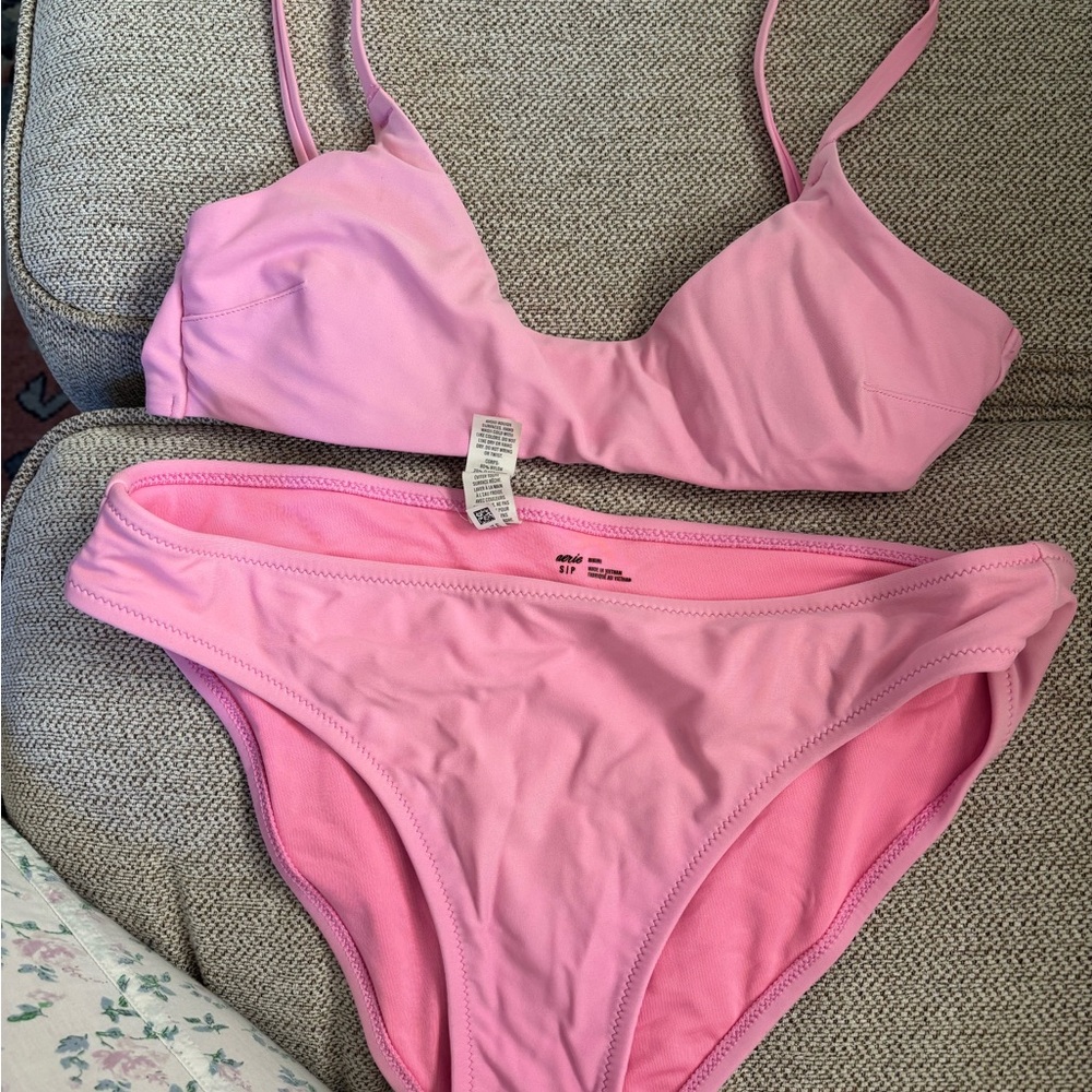 aerie Pink Bikini Two-Piece Swimsuit